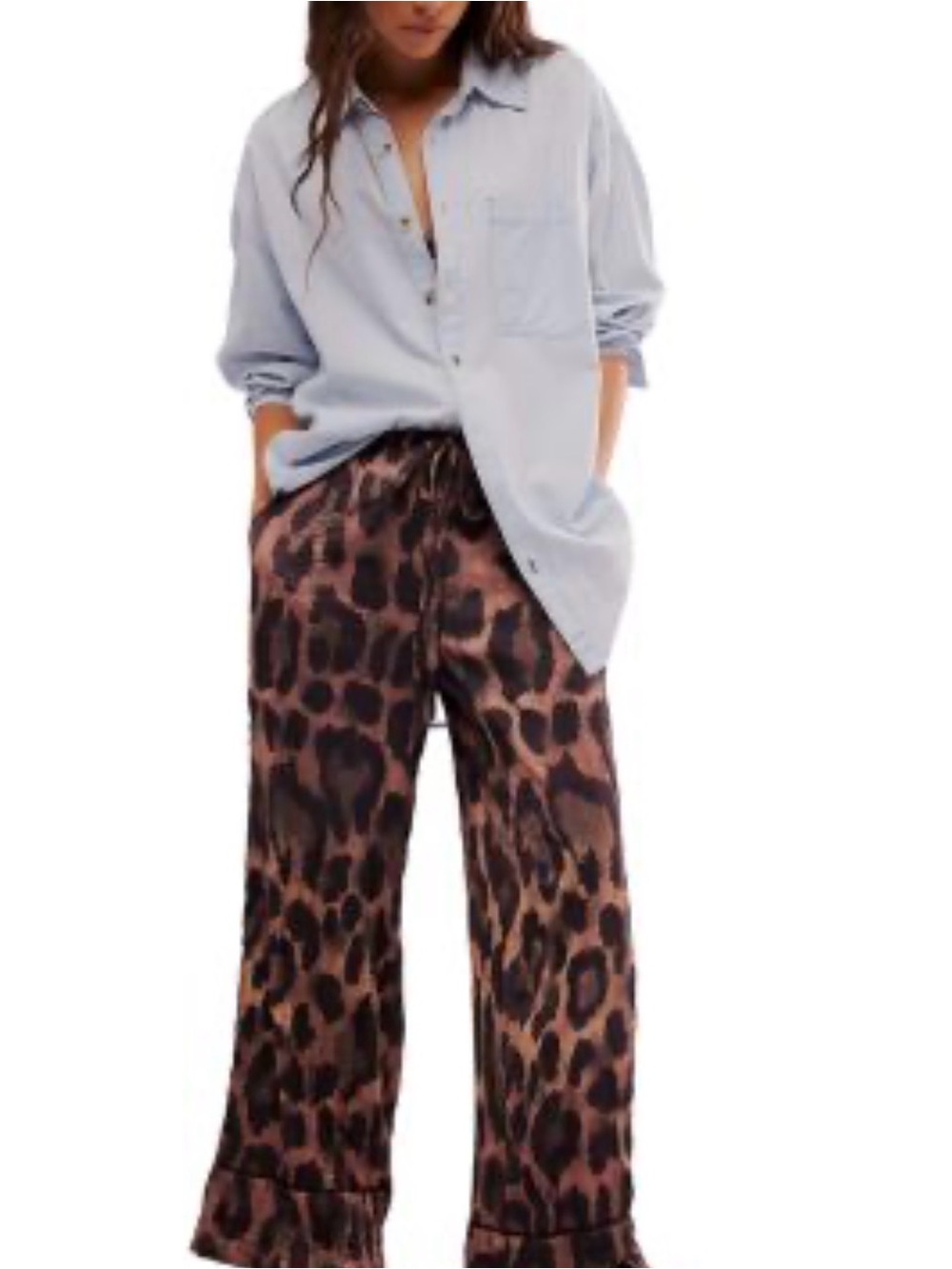 Free People- Leopard Satin Pants